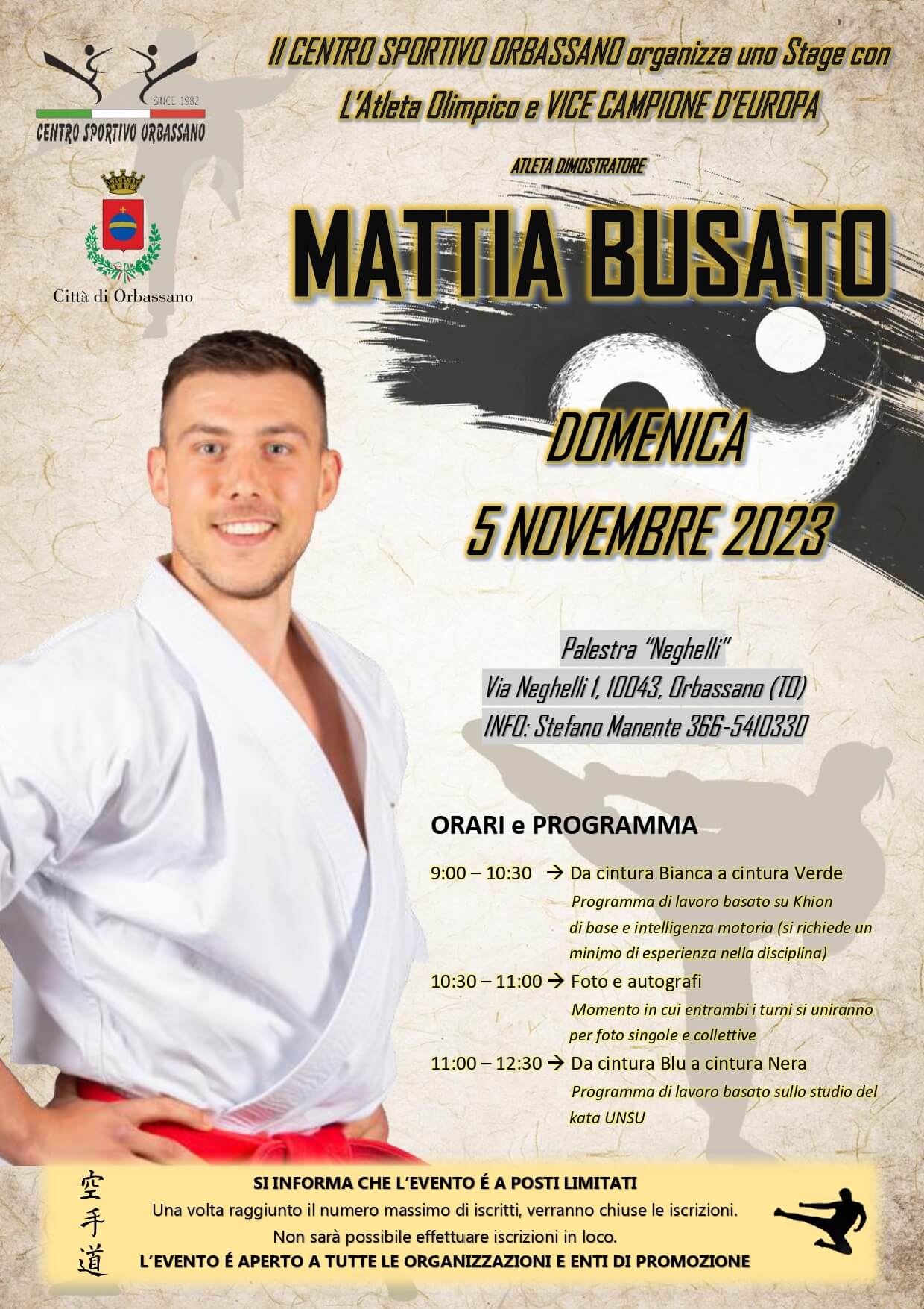 Stage 5 novembre 2023 - Karate - Centro Sportivo Orbassano